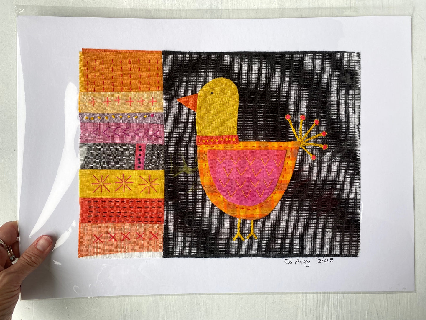 Mounted Textile Art Originals - Goosely