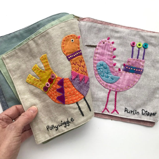 Fabric Book Instructions with Dream Bird Front and Back Covers PDF Pattern