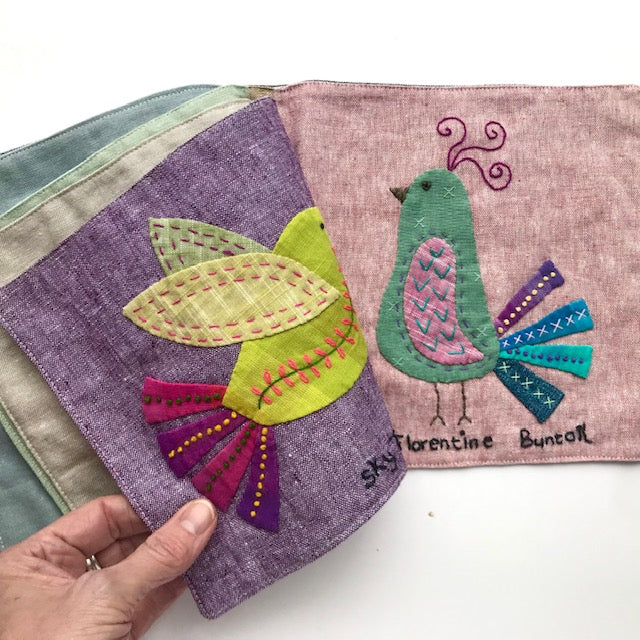Fabric Book Instructions with Dream Bird Front and Back Covers PDF Pattern