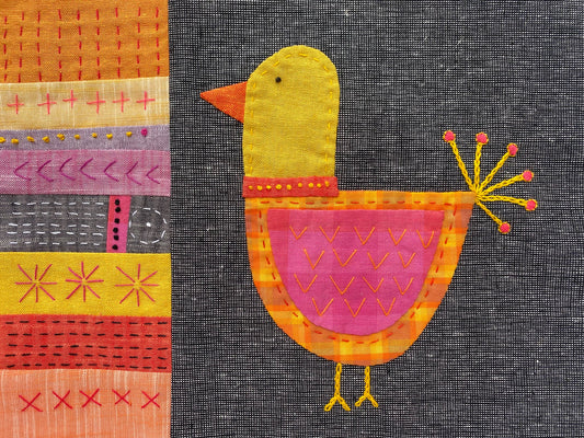Mounted Textile Art Originals - Goosely