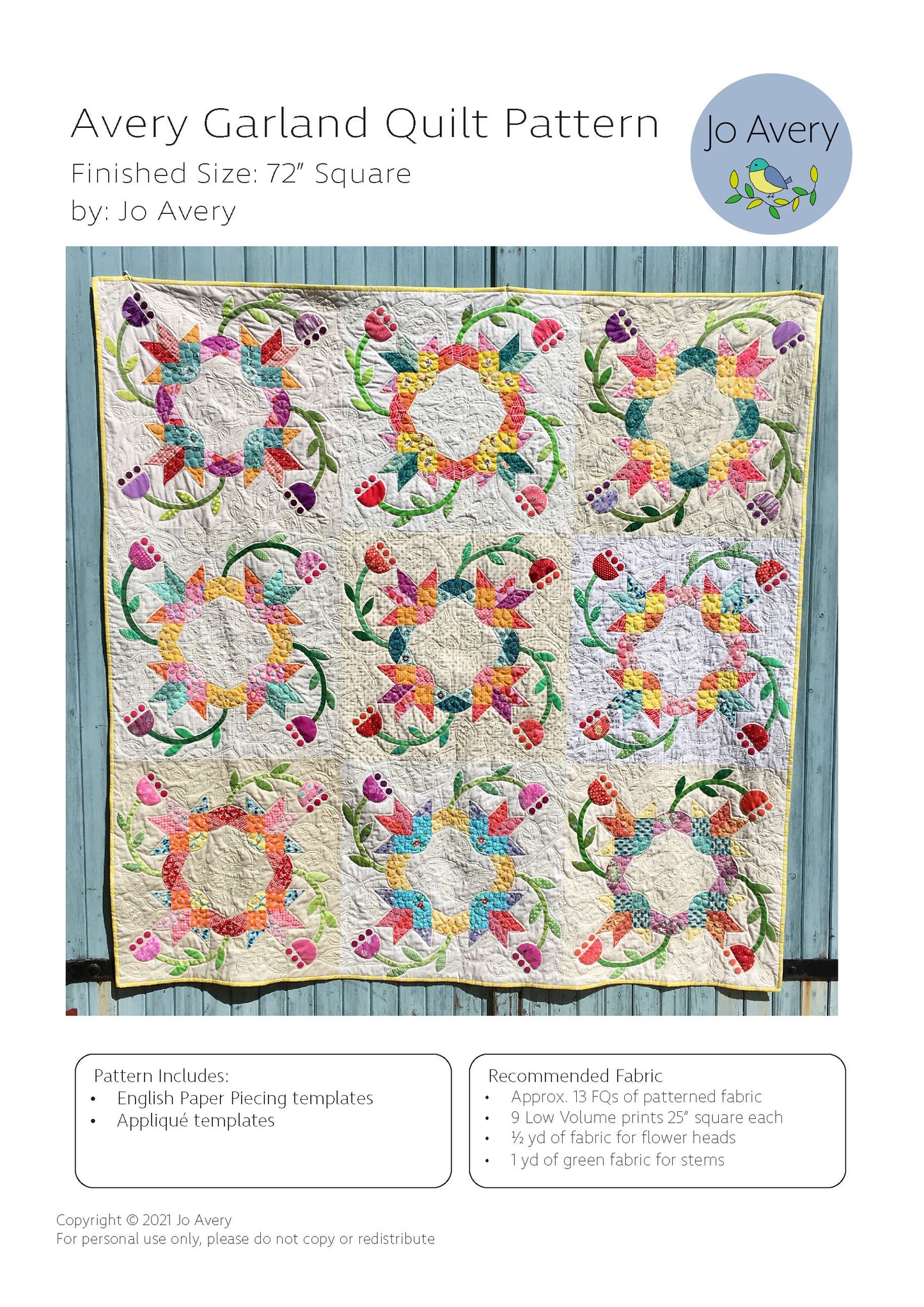 Avery Garland Quilt PDF Pattern
