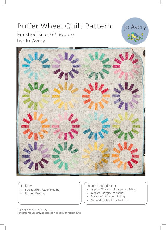Buffer Wheel Quilt PDF Pattern