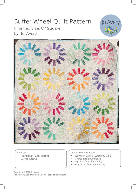 Buffer Wheel Quilt PDF Pattern