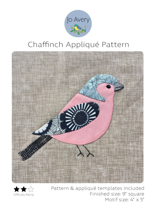 Chaffinch Appliqué PDF Pattern