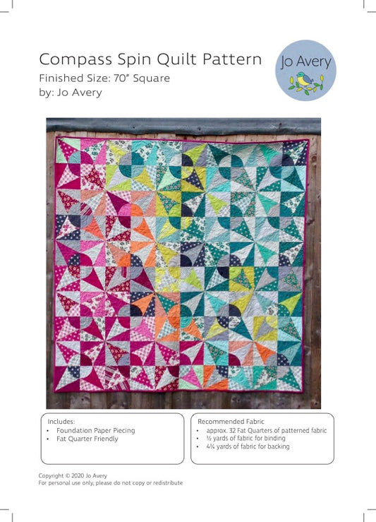 Compass Spin Quilt PDF Pattern
