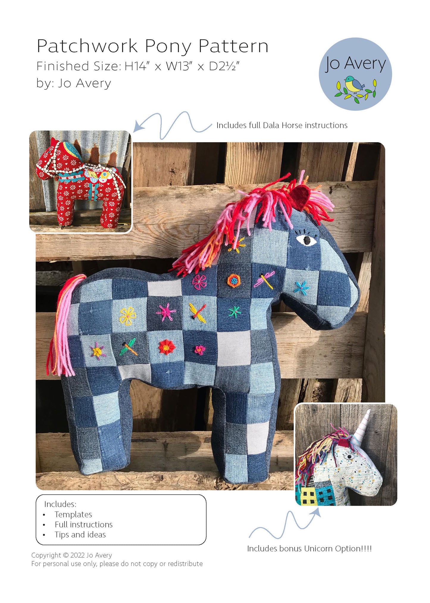 Patchwork Pony/Unicorn PDF Pattern
