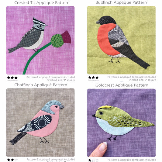 Bird Appliqué PDF Patterns Bundle 2