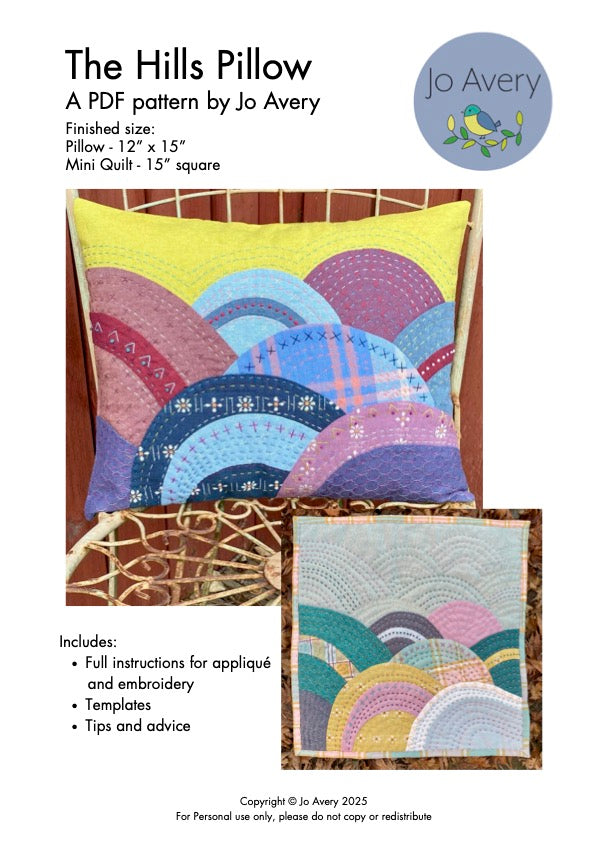 The Hills Pillow PDF Pattern