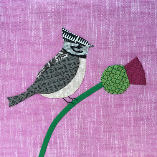Crested Tit Appliqué PDF Pattern